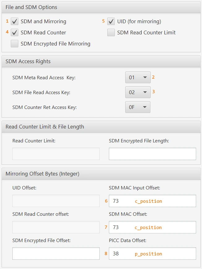 file and SDM options with field entry order