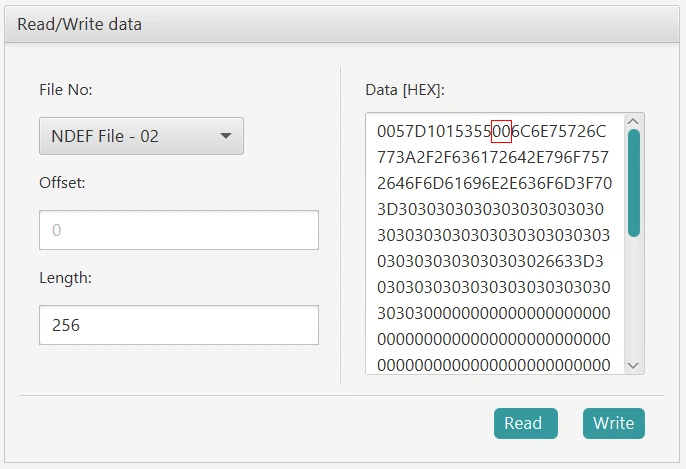 write NDEF data